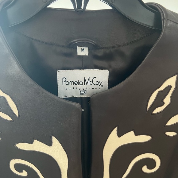 Brown Leather jacket by Pamela McCoy Collections. Women’s sz M. - Picture 5 of 16